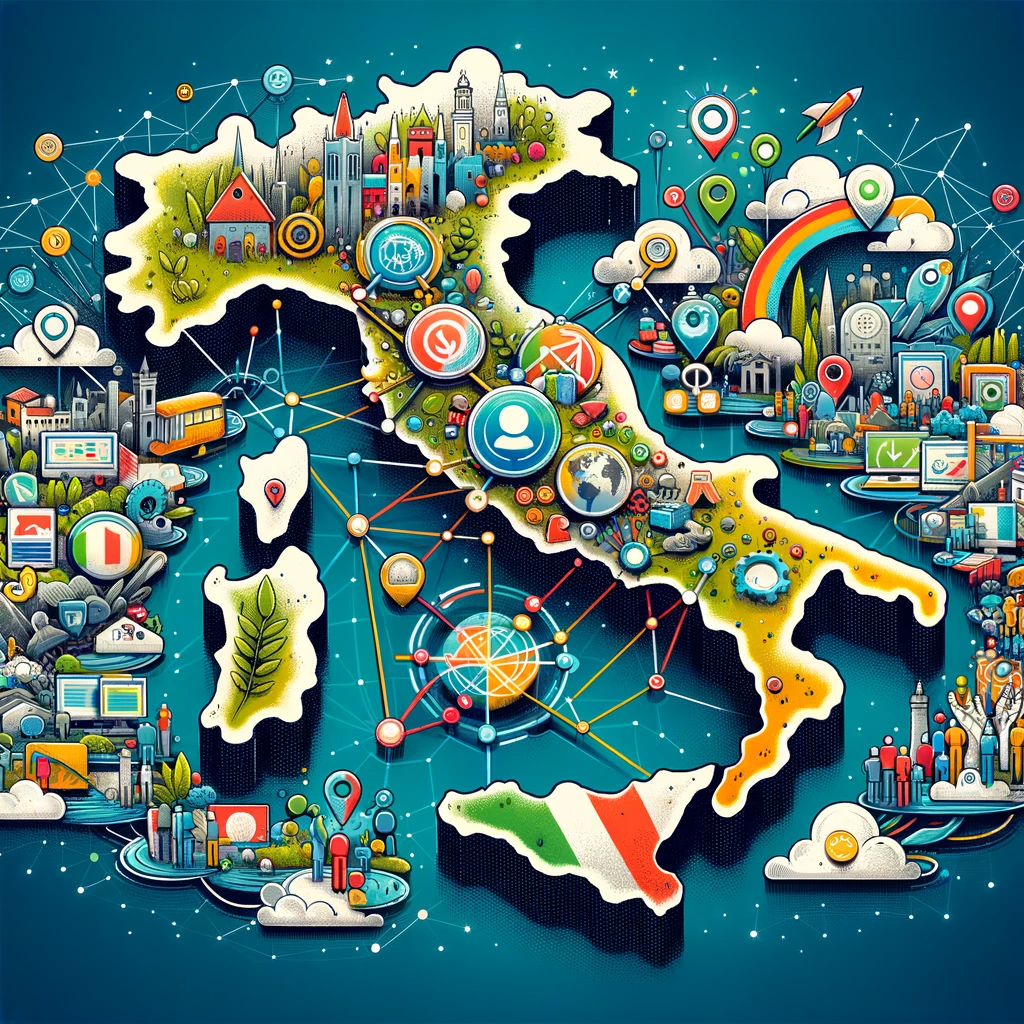 DALL·E 2023-11-08 13.42.33 - An illustration representing the launch of the new SIISL (Sistema Integrato di Intervento e Supporto Locale) in Italy. The image should depict a symbo